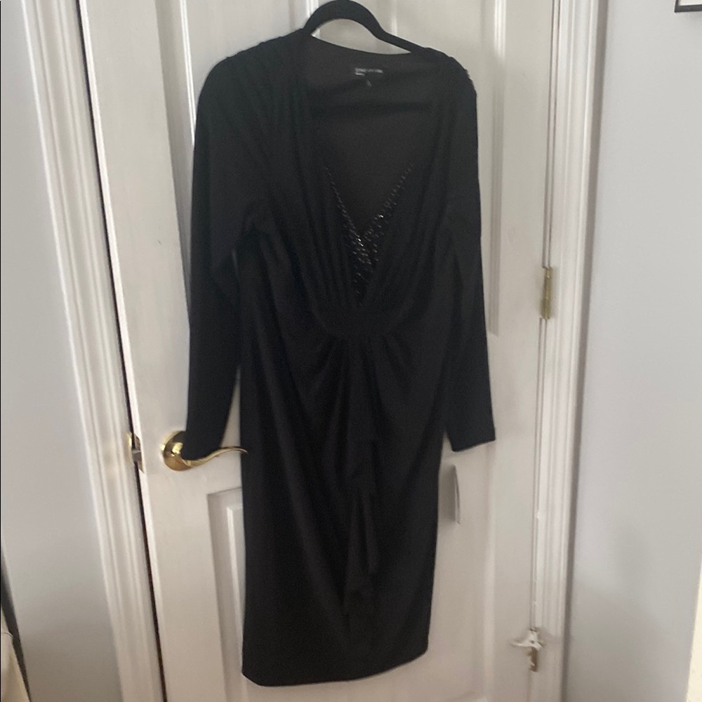 Chic Black Dress with Beaded Detail